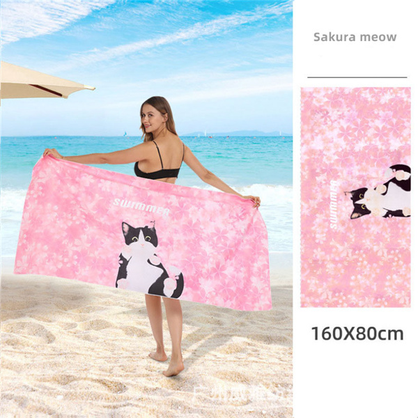 Double-sided velvet absorbent and quick-drying beach towel 9