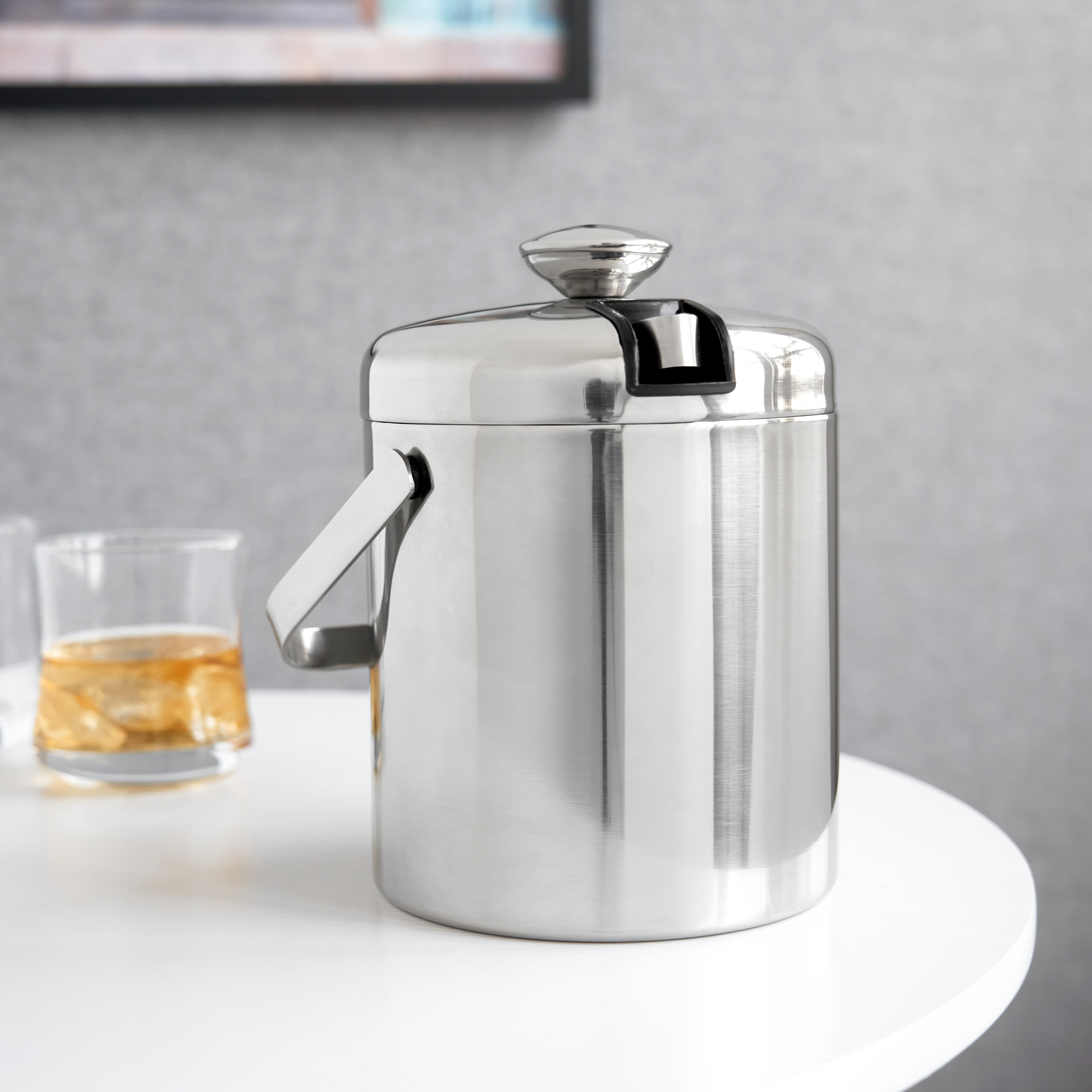True® Stainless Steel Ice Bucket with Tongs 2