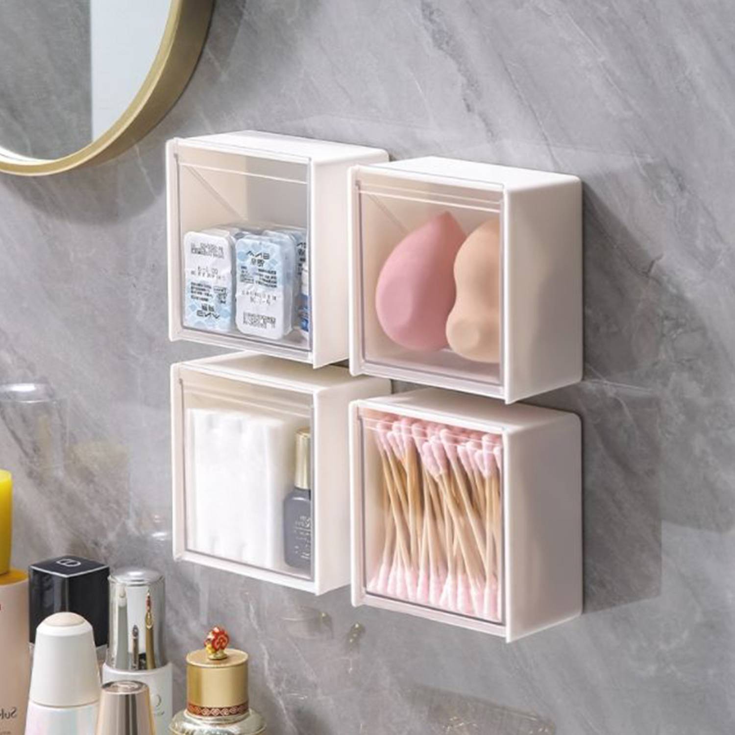 Dustproof Wall Mounted Plastic Flip Lid Organizer 4