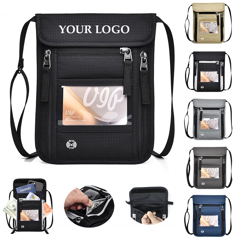Multifunction RFID Travel Wallet Badge Passport Neck Pouch 6