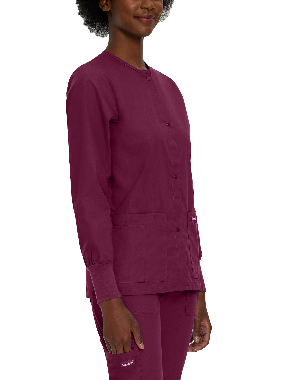 Landau - Essentials - Women's Four-Pocket Crew Neck Warm-Up Jacket 30
