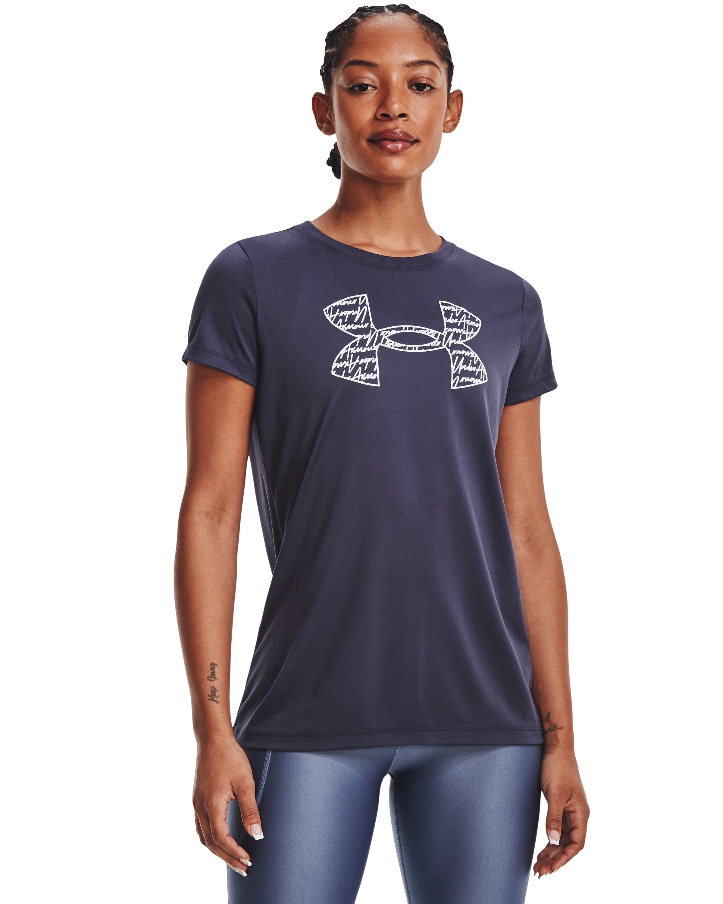 Women's UA Tech Script Logo Short Sleeve  4
