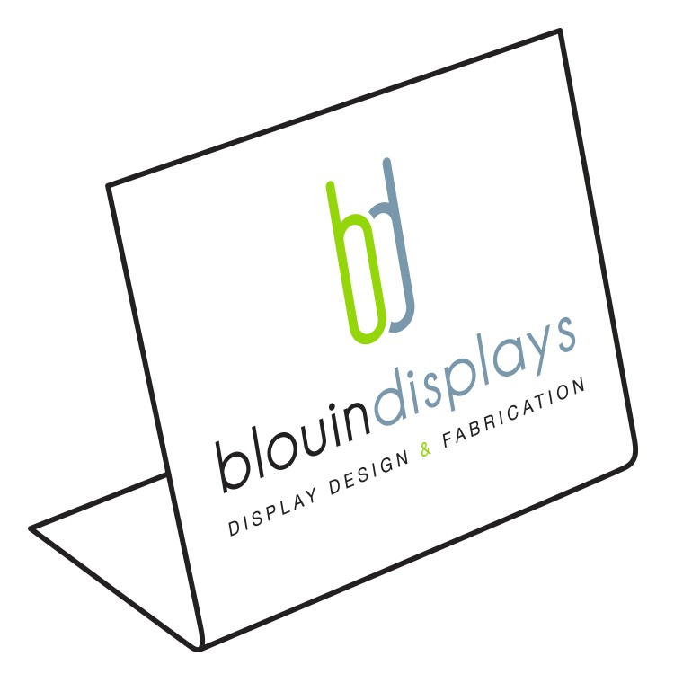 Slant Back Counter Sign w/ Square Corners 1