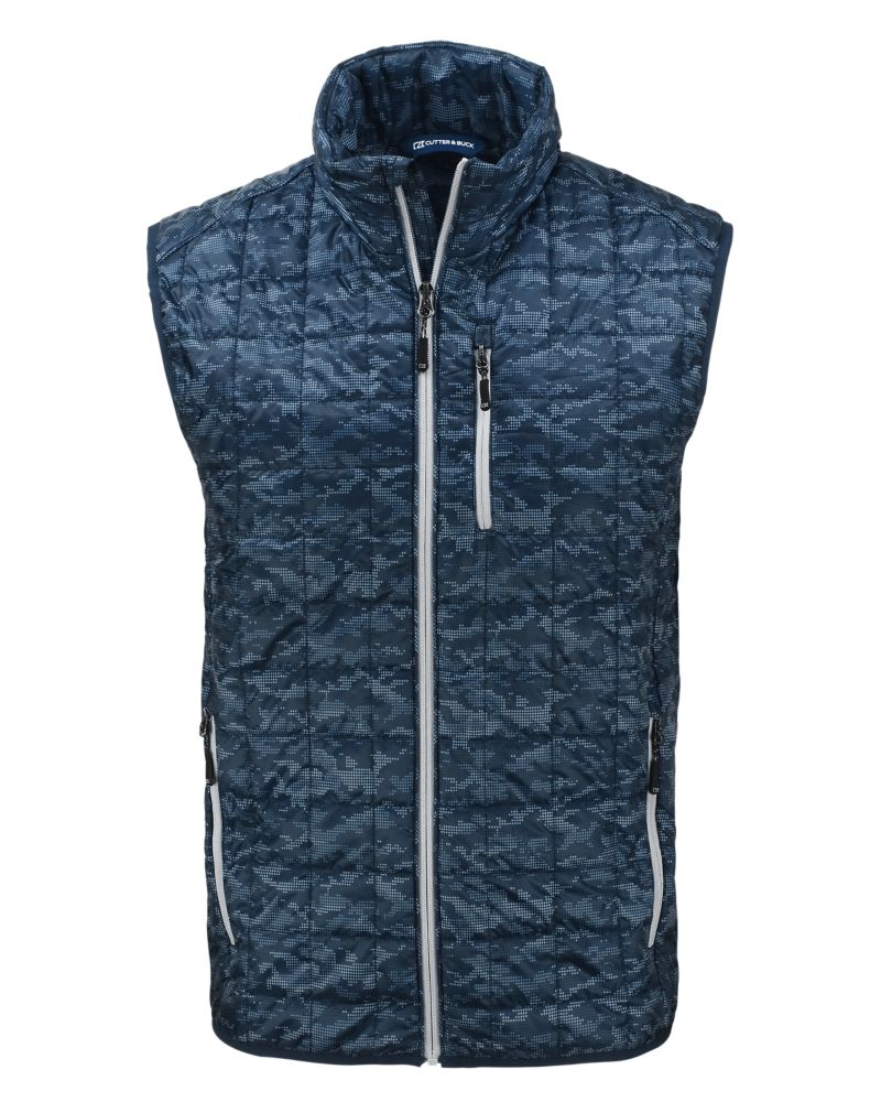 Cutter & Buck Rainier Recycled Insulated Printed Puffer Mens Full Zip Vest 21