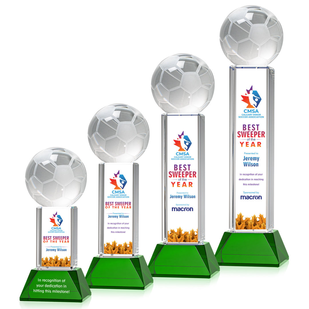 Soccer Ball VividPrint™ Award on Stowe - Green