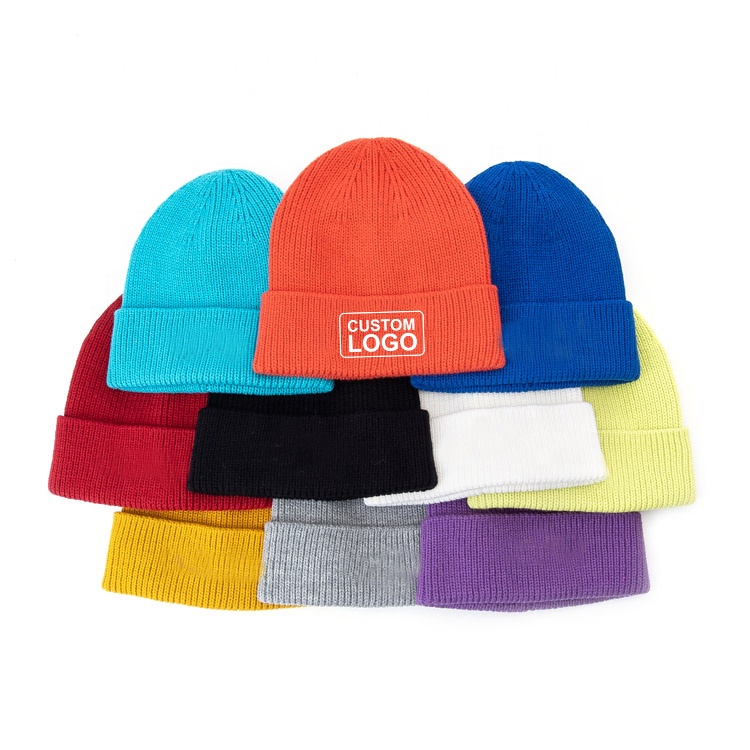 Knit Beanie Winter Hat 100% Acrylic Custom 2