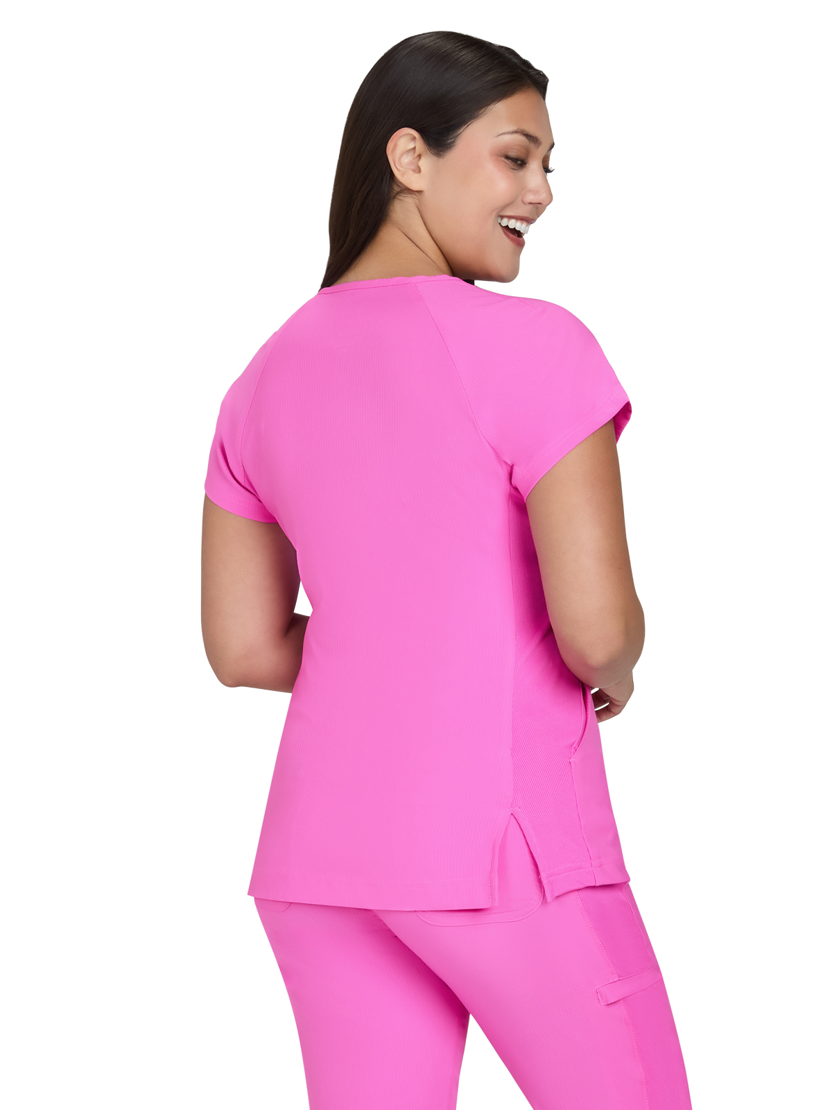 koi - Lite - Women's Two-Pocket Split V-Neck Scrub Top 4