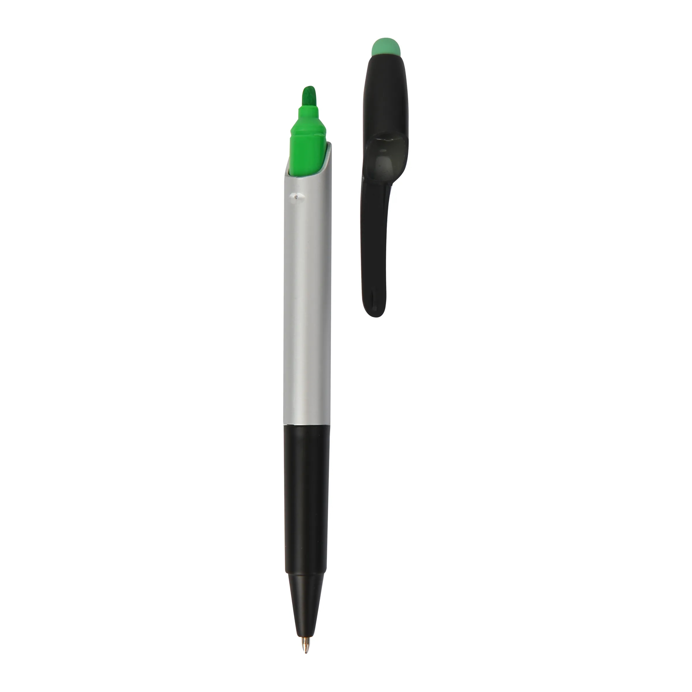 Highlighter With Ballpoint Pen and Stylus Cap 1