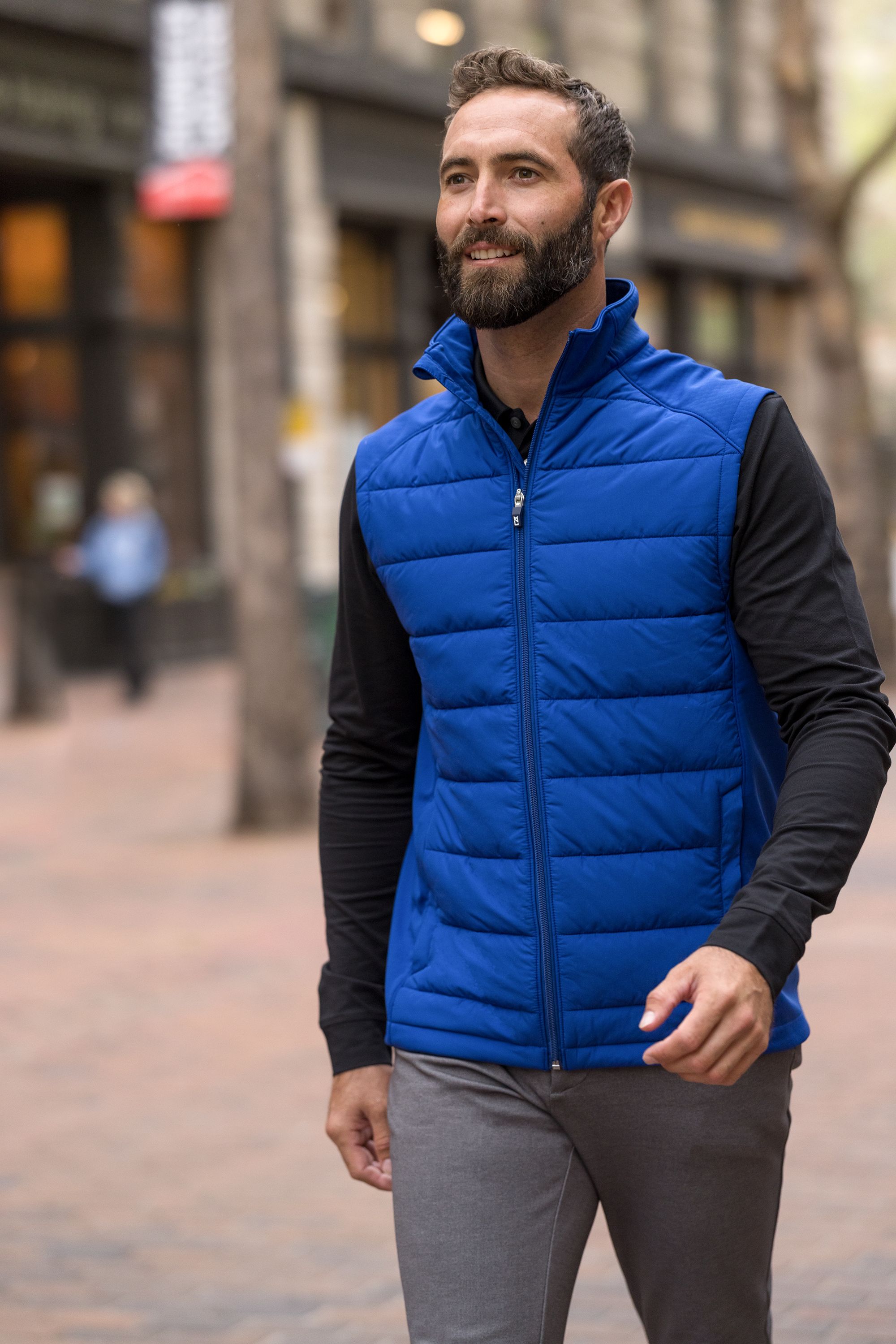 Cutter & Buck Evoke Recycled Honeycomb Fleece Mens Hybrid Full Zip Vest 27