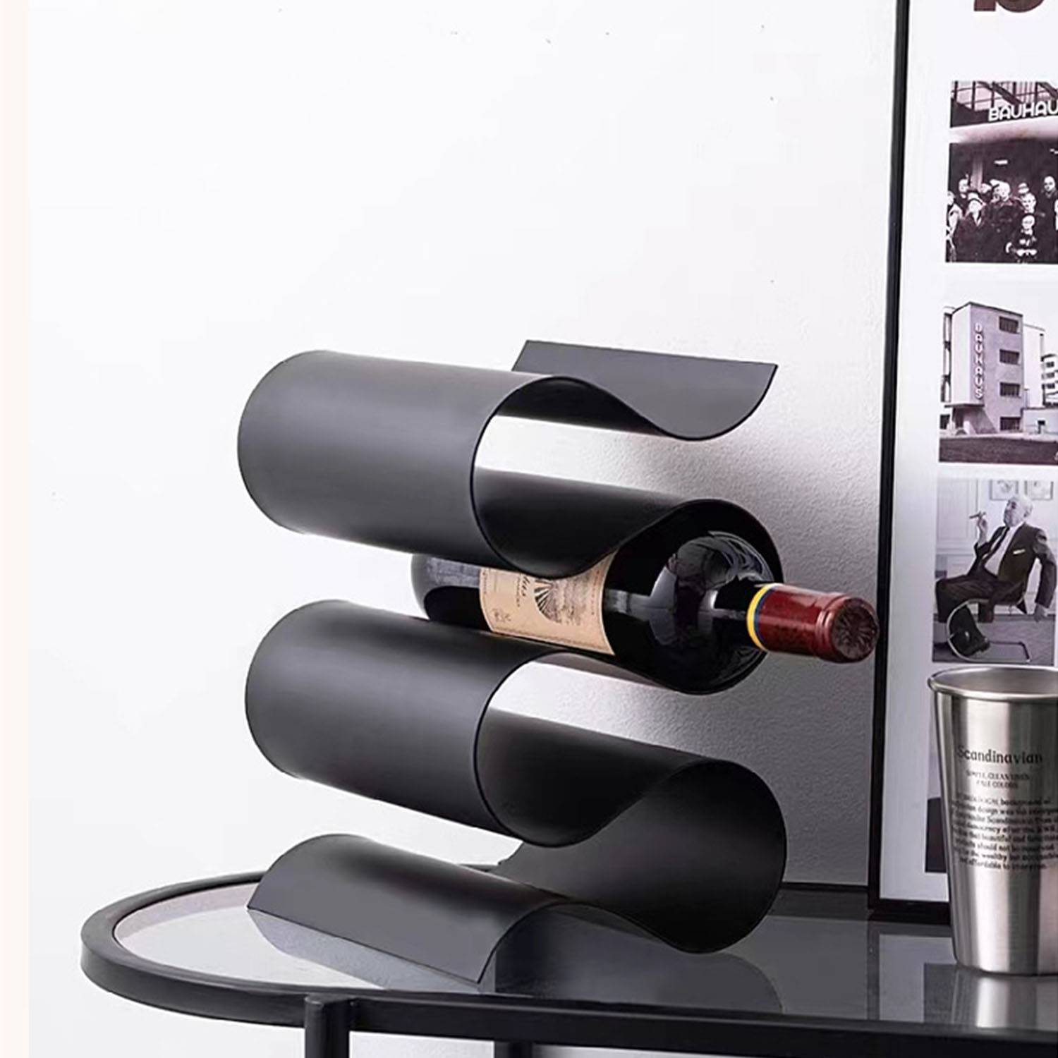 Metal S-shaped wine rack 4