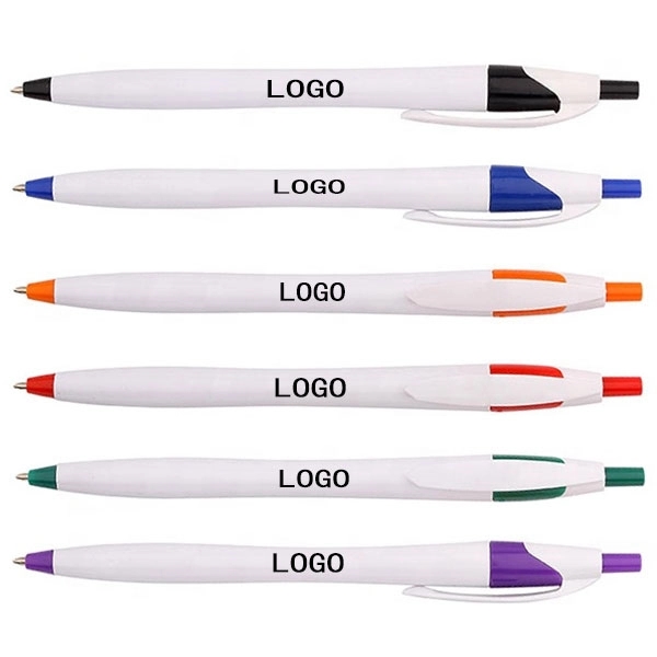 Dart White Barrel Clicker Pen 1