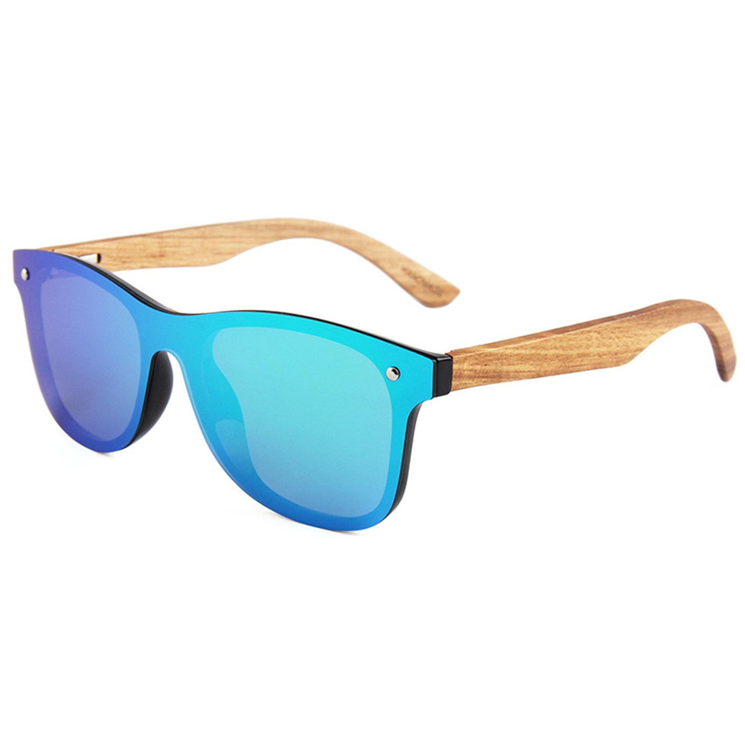 T Square Frameless Polarized Bamboo Wooden Sunglasses 2