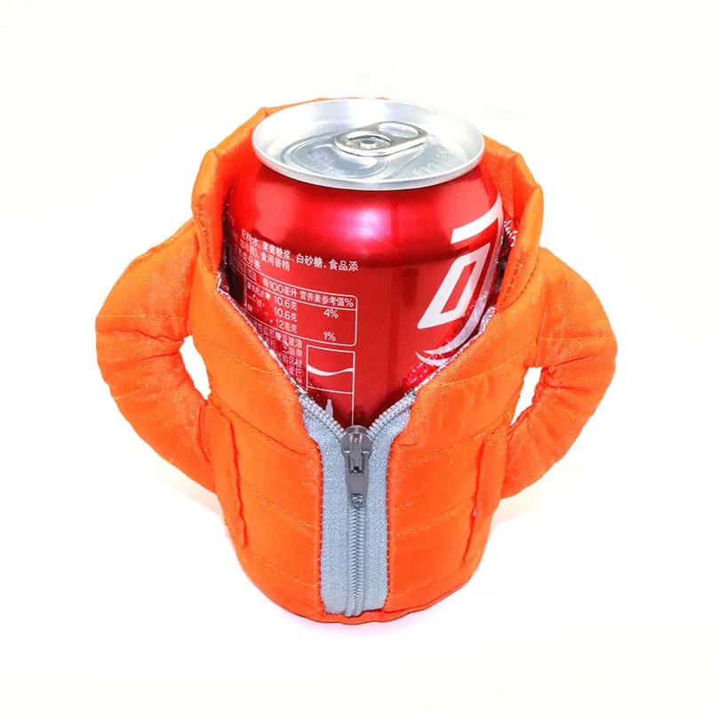 Beverage Can Coolers Beer Vest Jacket Cover, custom koozie with logo imprint 2