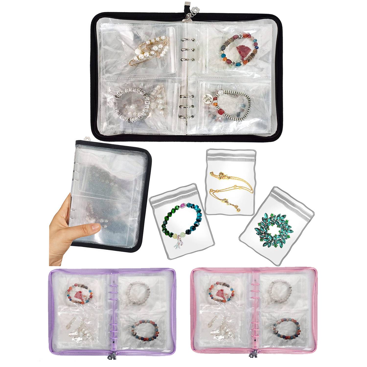 PVC Transparent Jewelry Book Storage Case 16