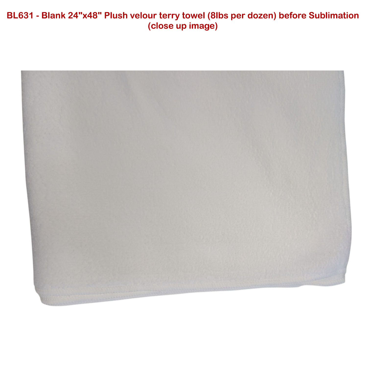 Golf Caddie Towel Extra Large in Plush Velour Terry , 24"x48", Sublimated Edge to Edge 1 side 7