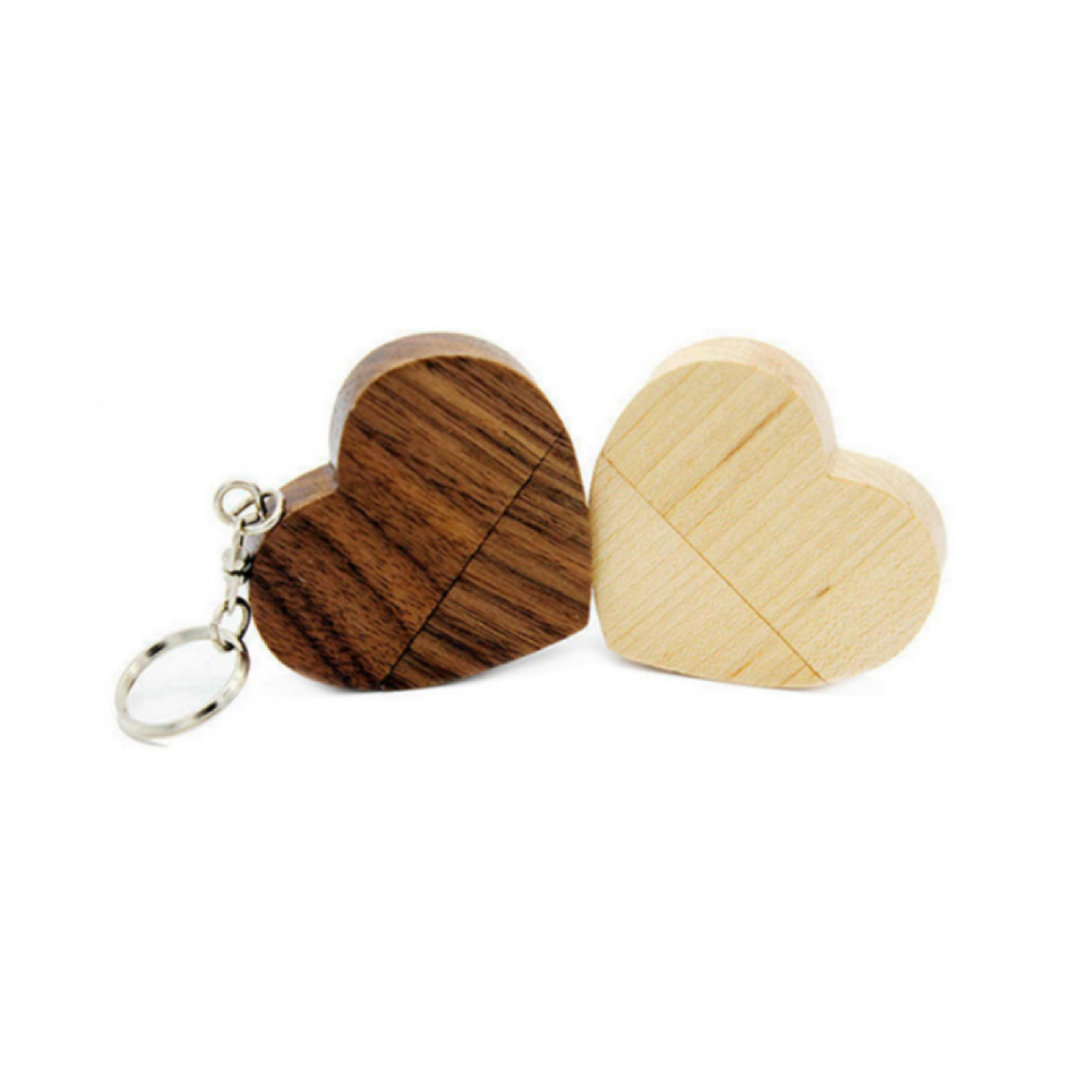 Eco-friendly wooden heart-shaped flash drive 1