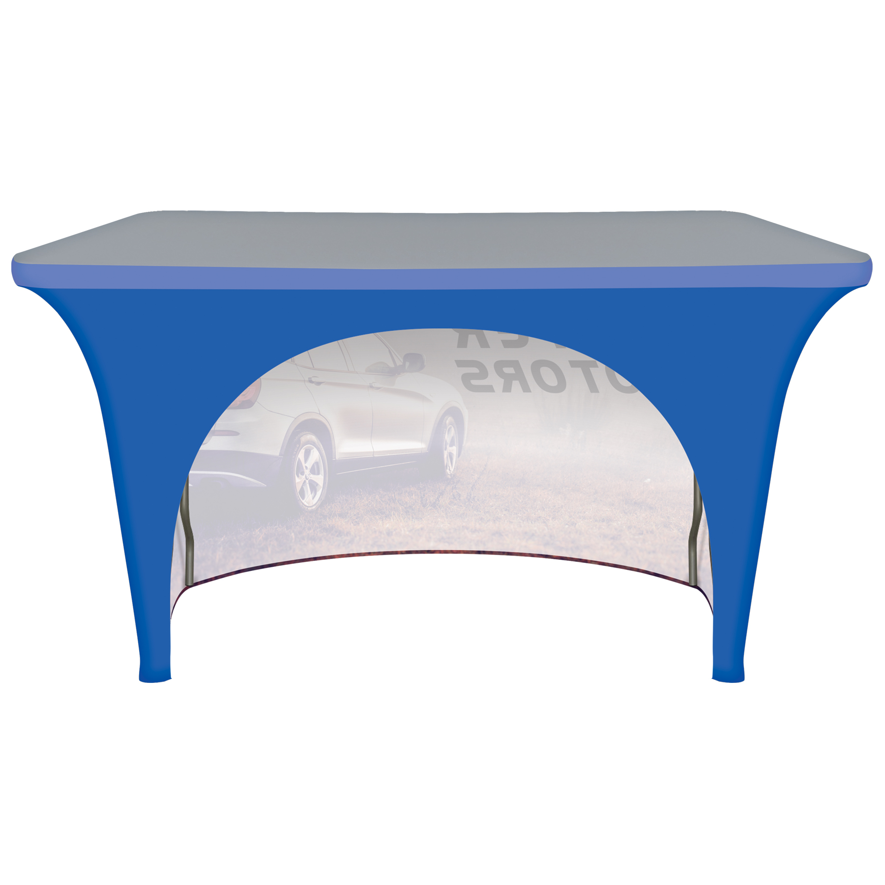 4' Customized Open Back Stretch Style Table Cover 14