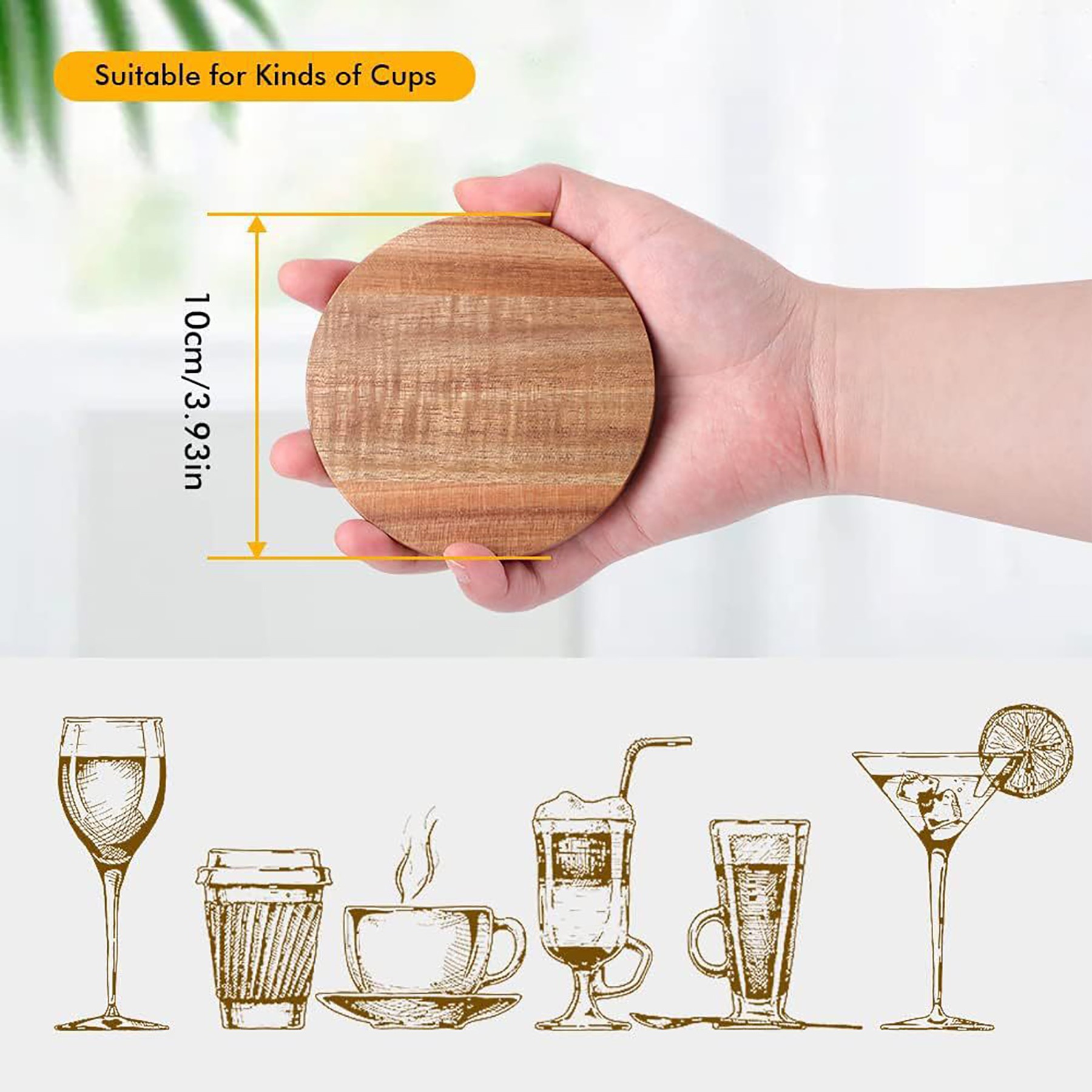 Wood Coaster Set With Built-In Bottle Opener 4