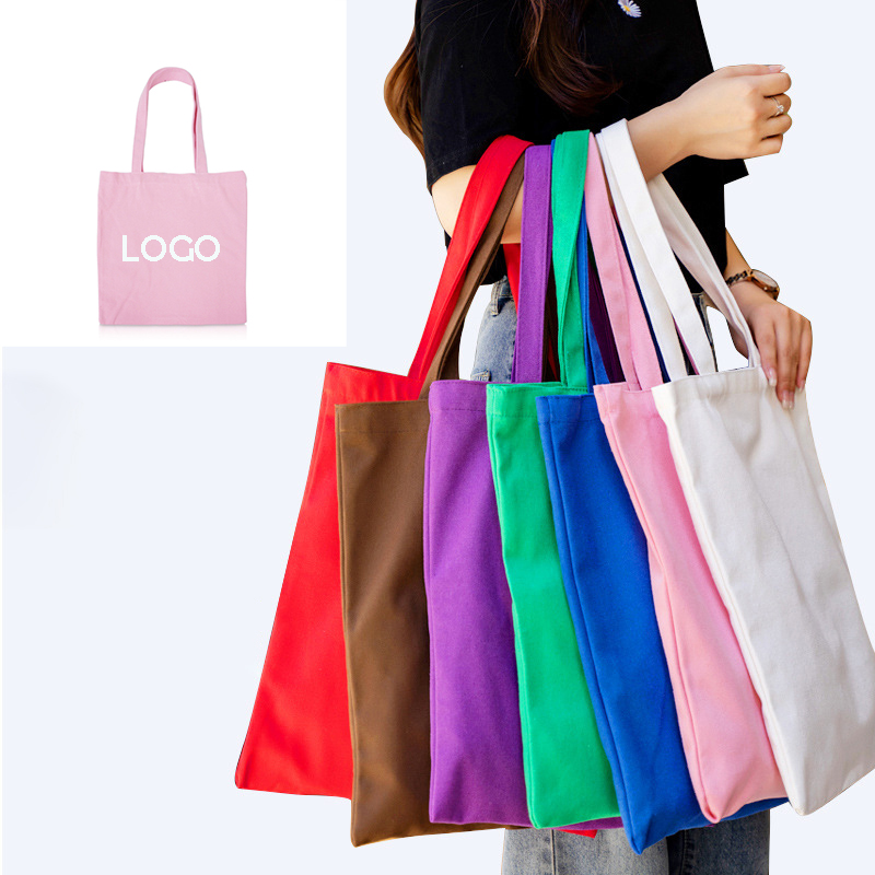 12oz Cotton Canvas Tote Bag Reusable Grocery Shopping Bags 3