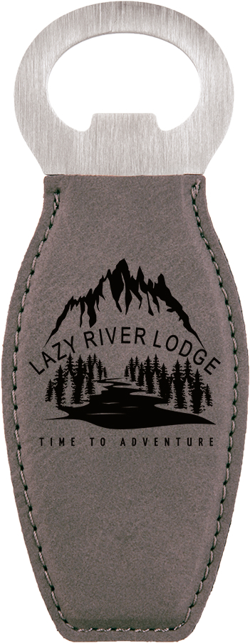 Gray Leatherette Bottle Opener with Magnet 2