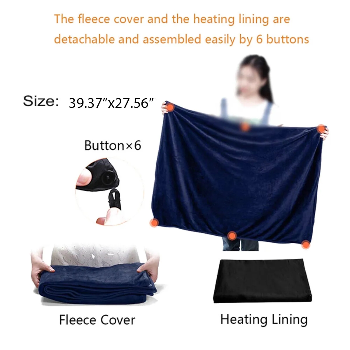 Electric Flannel Blanket Heating Shawl Washable USB Winter 1