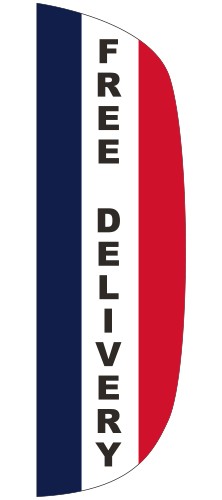 "FREE DELIVERY" 3' x 10' Message Flutter Flag 1