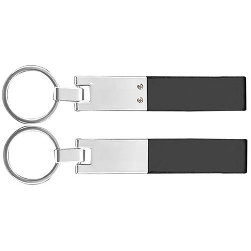 Zinc Keytag with Leather Strap and Key Ring 1