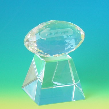 CRYSTAL FOOTBALL W/ TALL BASE - SMALL 2