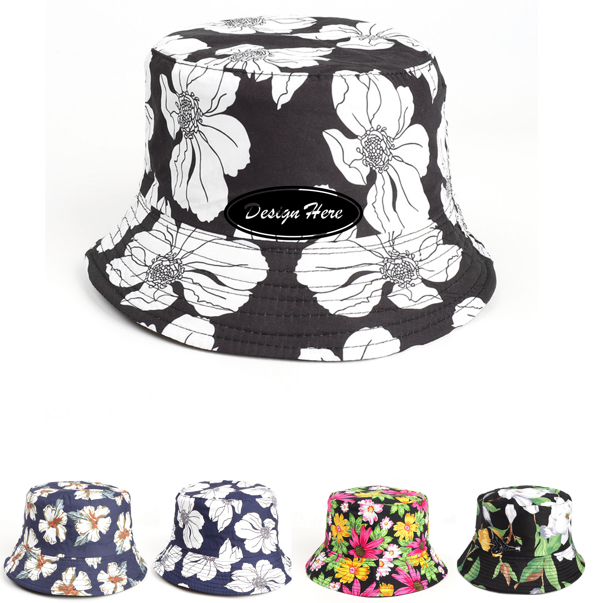 Colorful Double-Sided Ethnic Style Flower Bucket Hat 4
