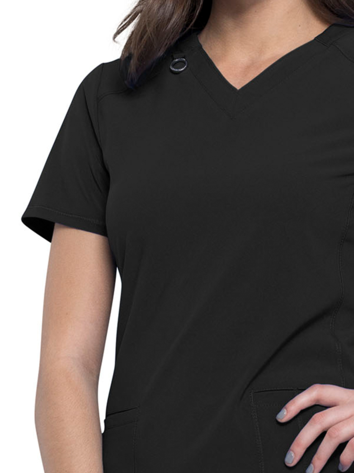 Infinity - Women's 2 Pocket Princess Seams V-Neck Top 3