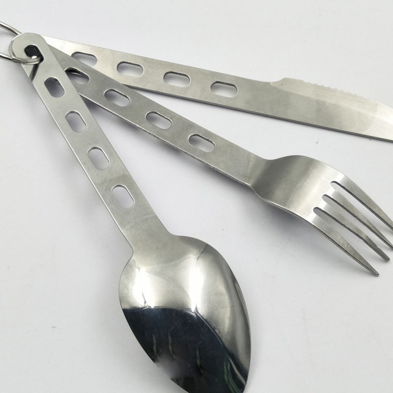 Stainless Steel Tableware Set With Keychain 4