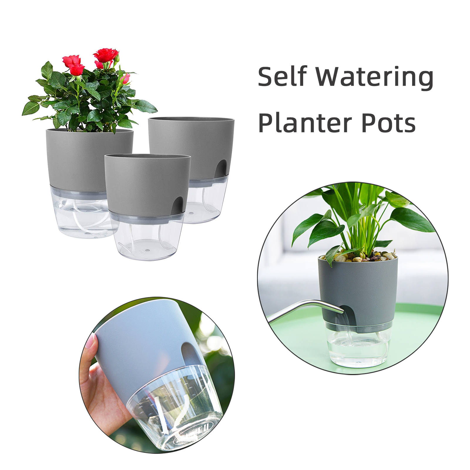 6 Inch Self Watering Planter Pot 2