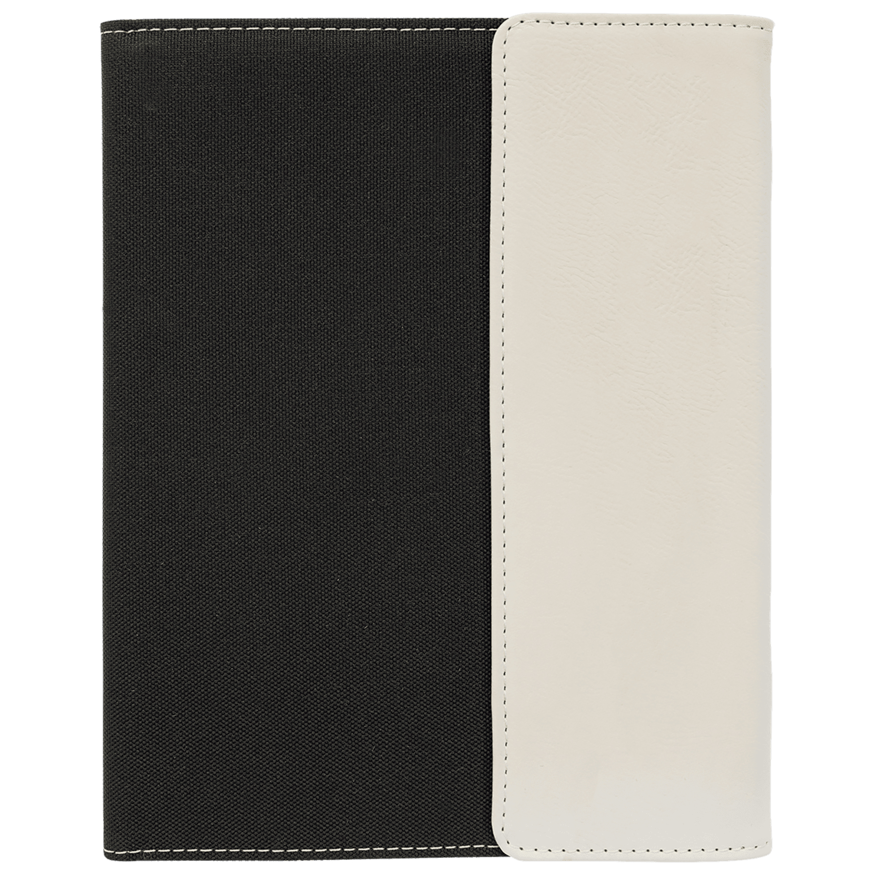 7" x 9" White Leatherette & Black Canvas Portfolio 5