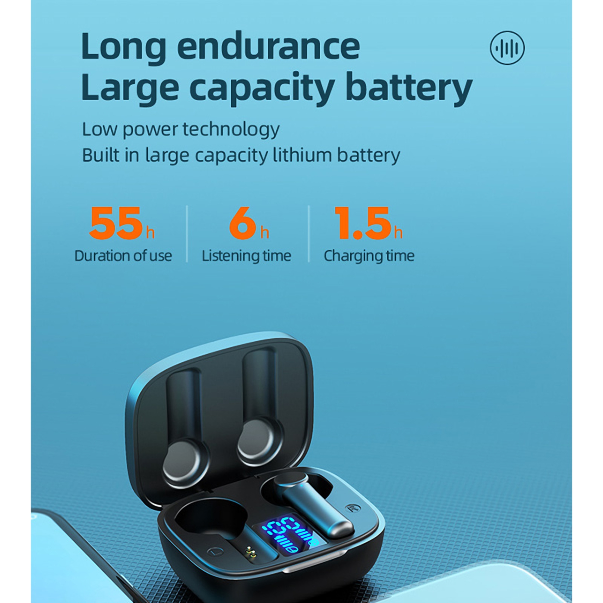 Wireless Bluetooth Earbuds w/Charging Holder 2
