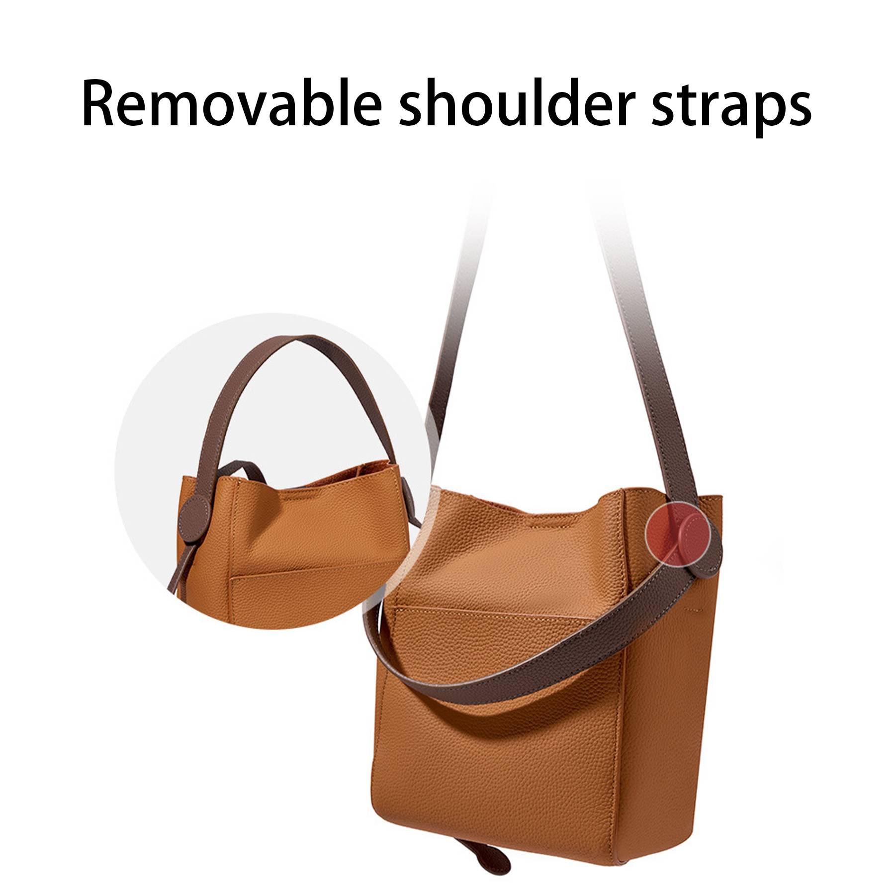 Genuine Leather Cross-body shoulder bucket bag for women 2