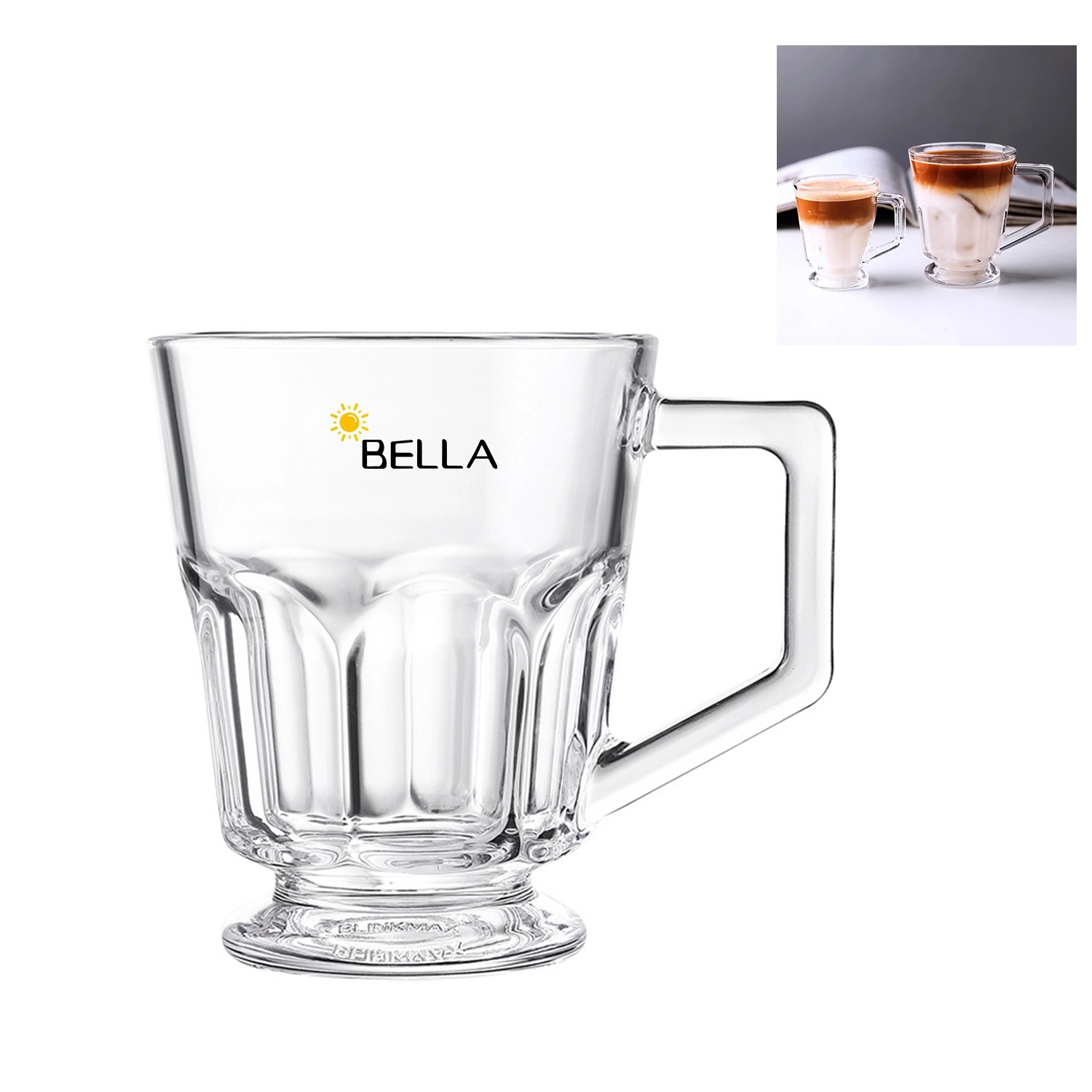 10oz Glass Coffee Mug w/ Handle 4