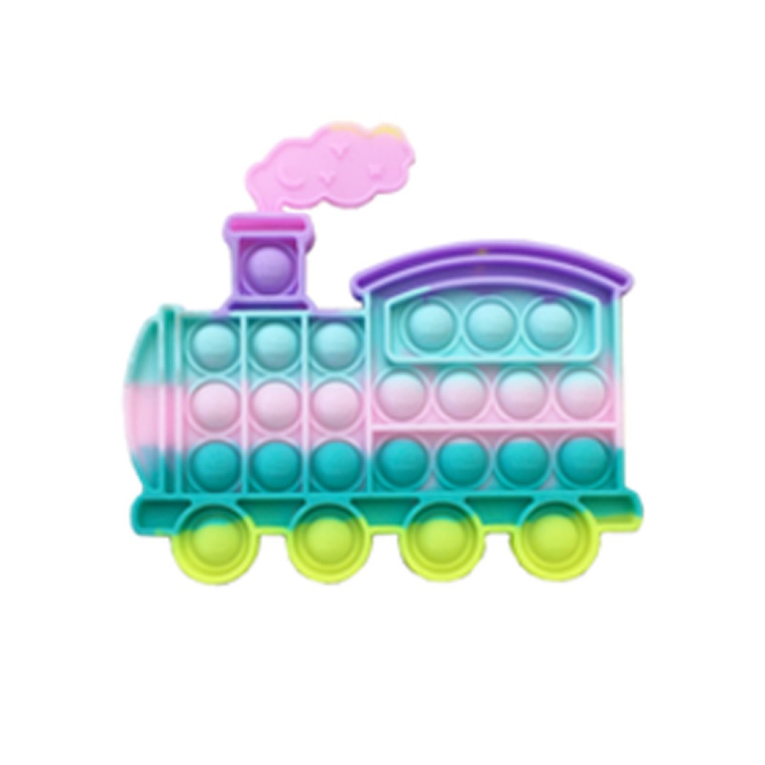 Macaron-colored train Push Pop Bubble Sensory Fidget Toys 2