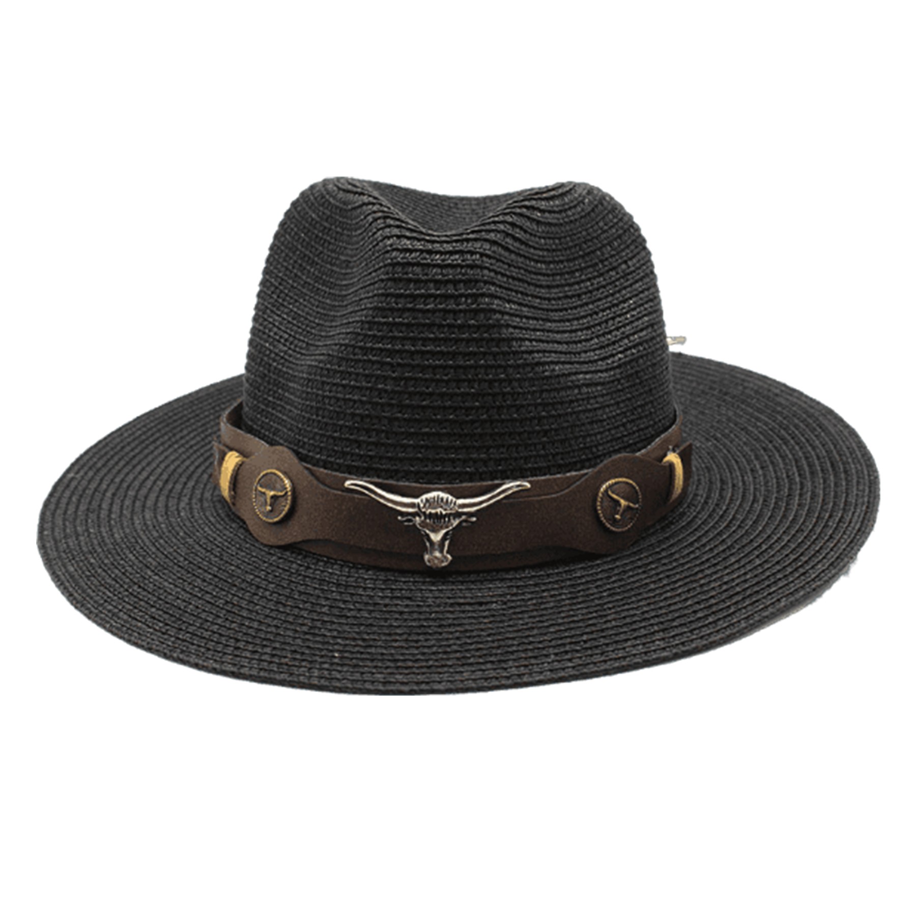 Men'S Jazz Summer Beach Sun Protective Straw Hat 9