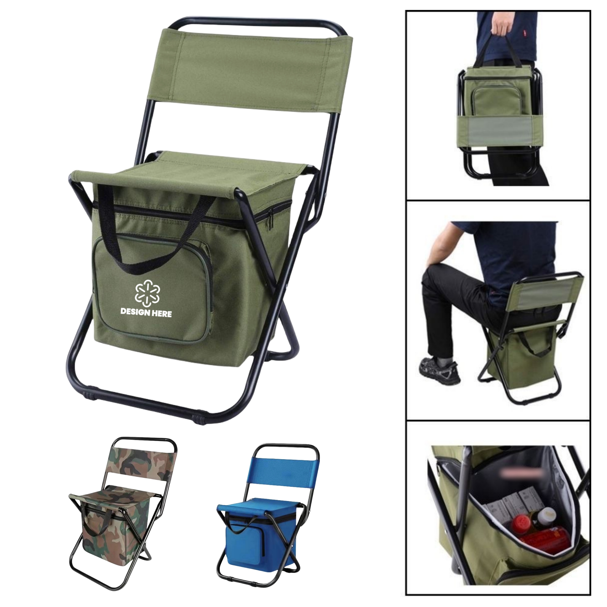Foldable Camping Chair With Cooler Bag 6