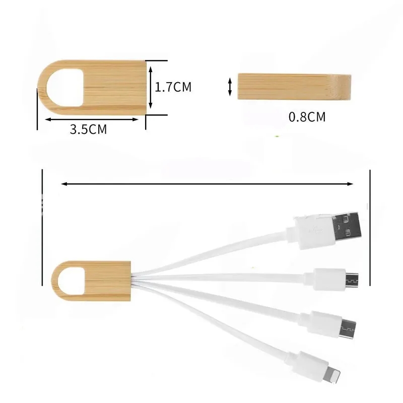 Bamboo Accent Duo Charging Cable 3