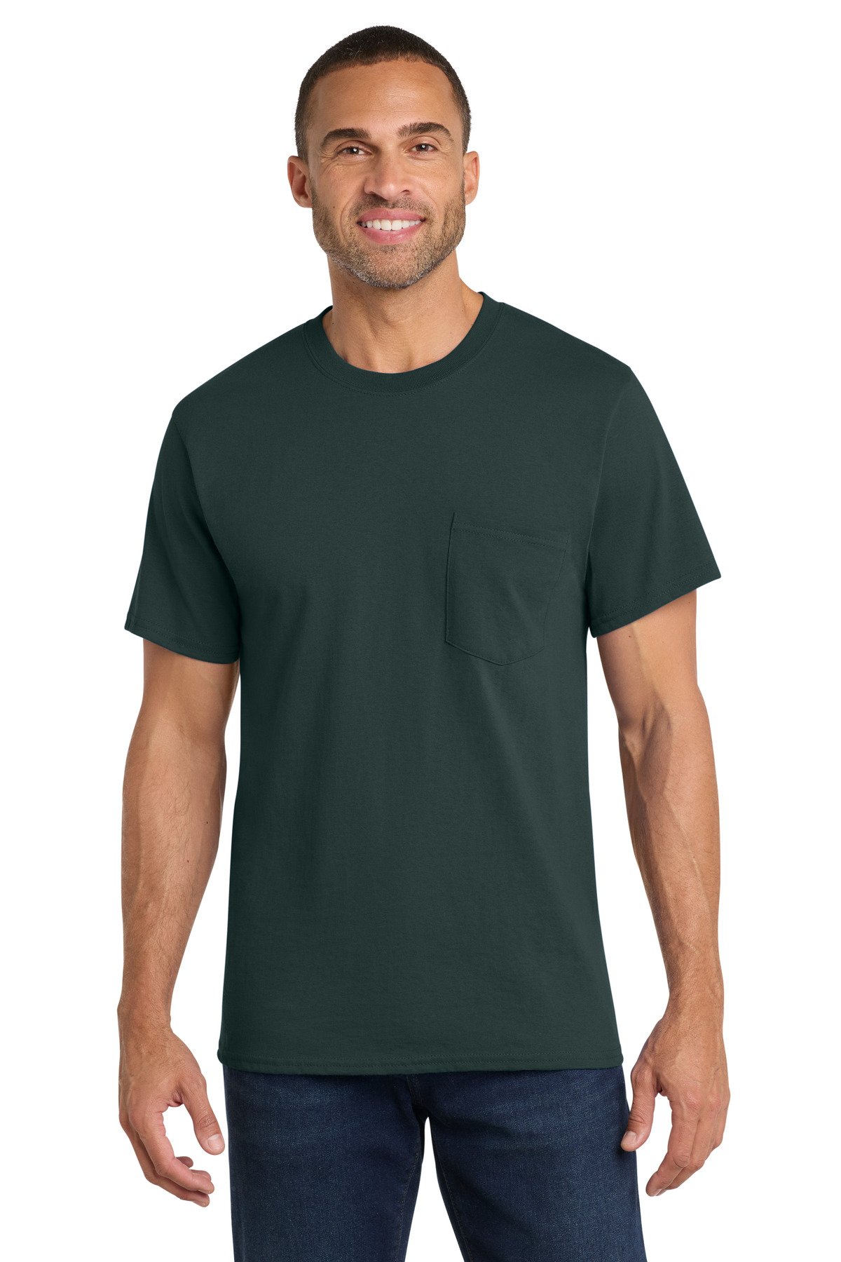 Port & Co Core Cotton Pocket Tee. PC54P 101