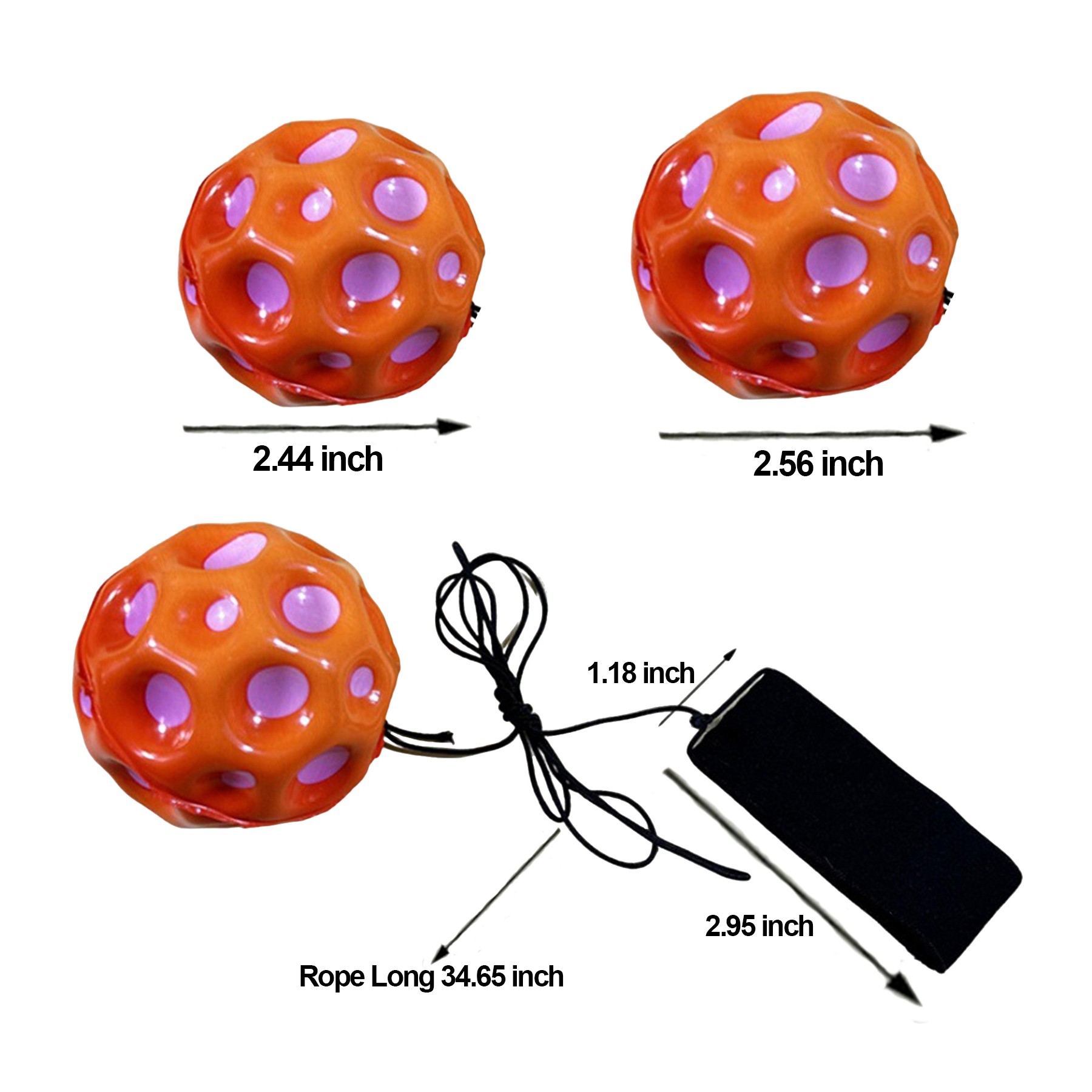 PU Moon Stone Wrist Bouncy Ball 3