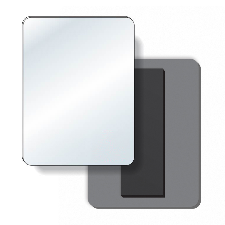 Co-Polyester Magnetic Mirror Rectangle Shape (2.63"x3.5"), Spot Colours 2
