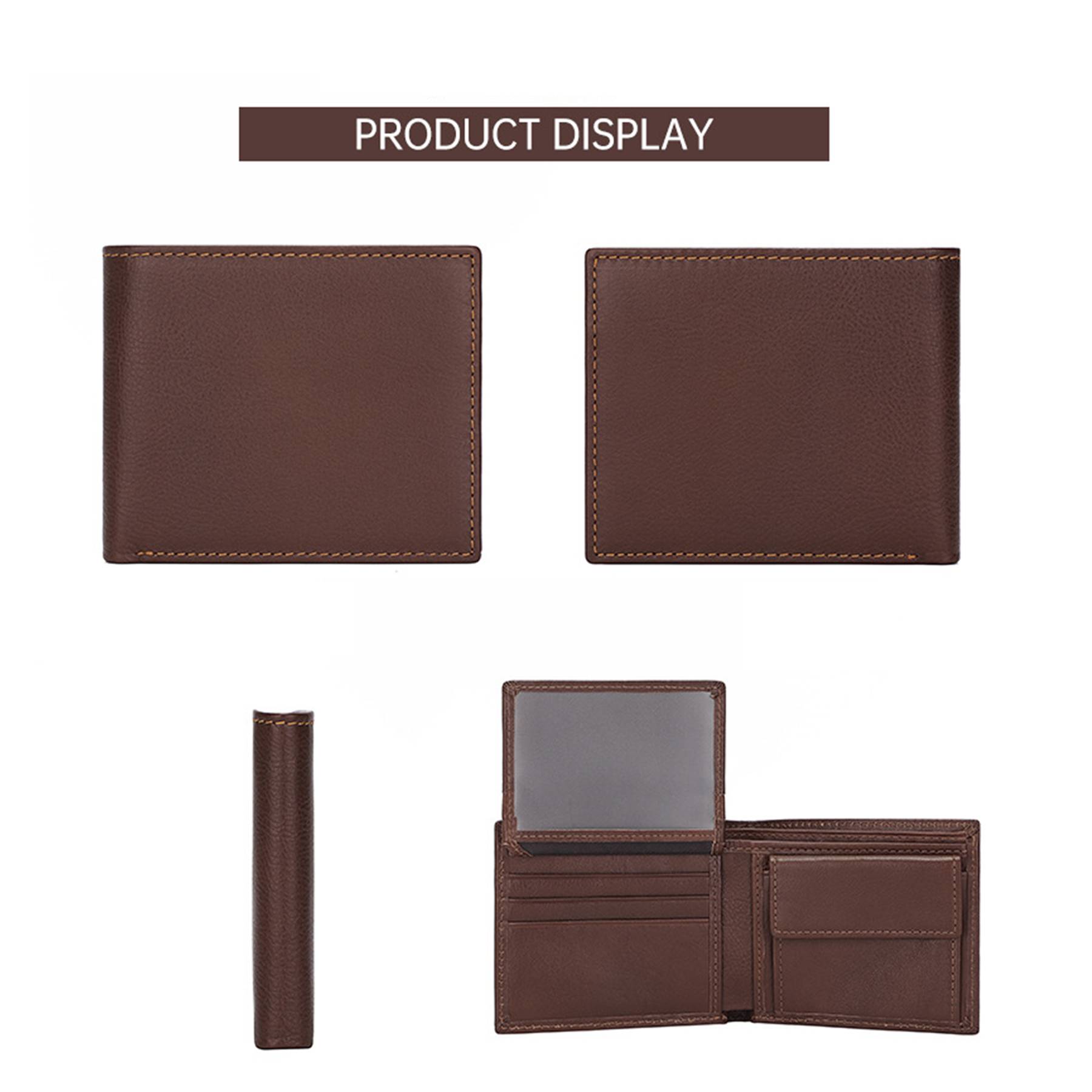 Mens Genuine Leather Bifold Credit Card Bag 5