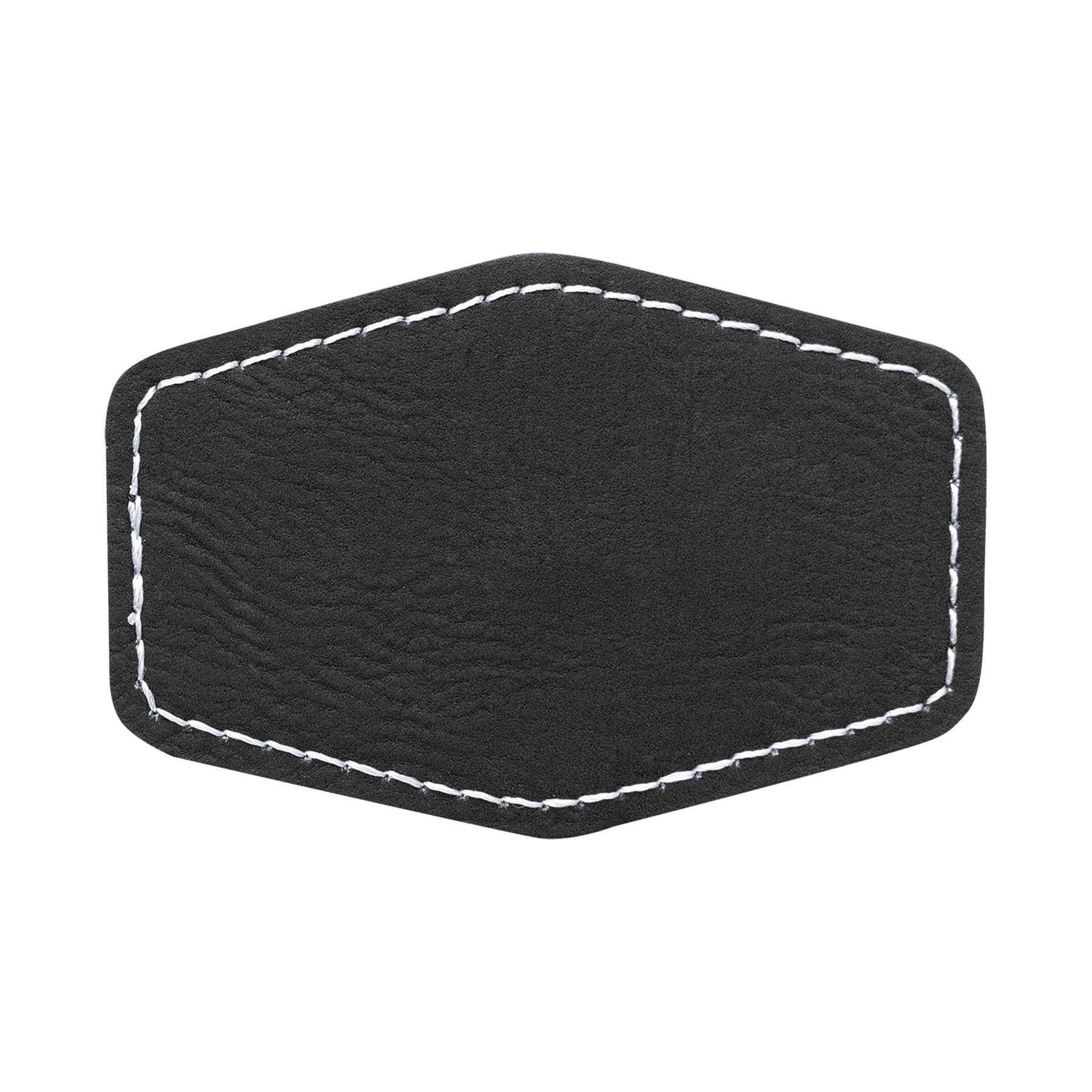 3" x 2" Leatherette Hexagon Patch with Adhesive 26