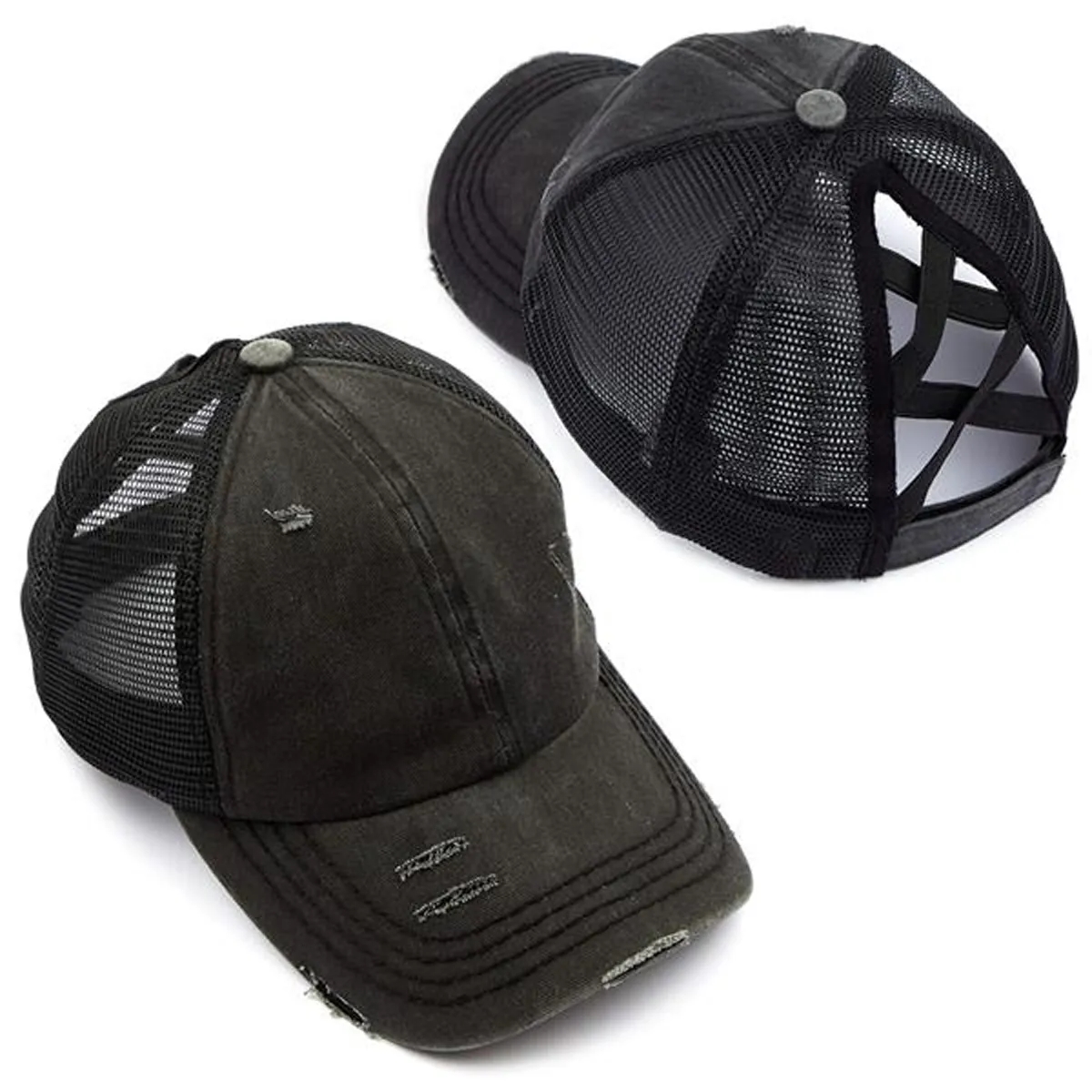 Criss Cross Ponytail Hat 3