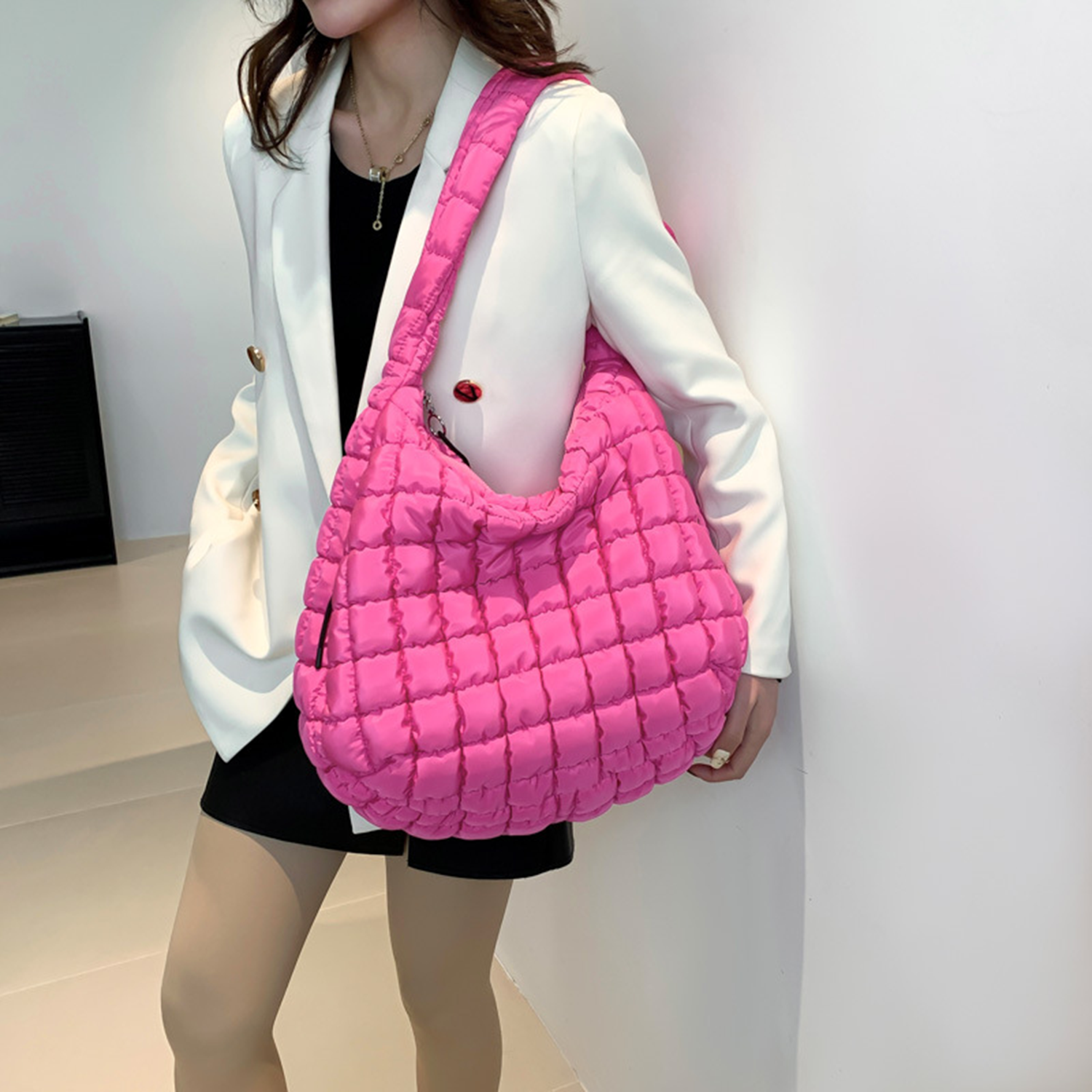 Candy Color Puffer Tote Bag, custom tote bag with logo imprint 5