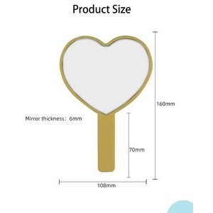 Heart-Shaped Comfortable Handle Makeup Mirror 2