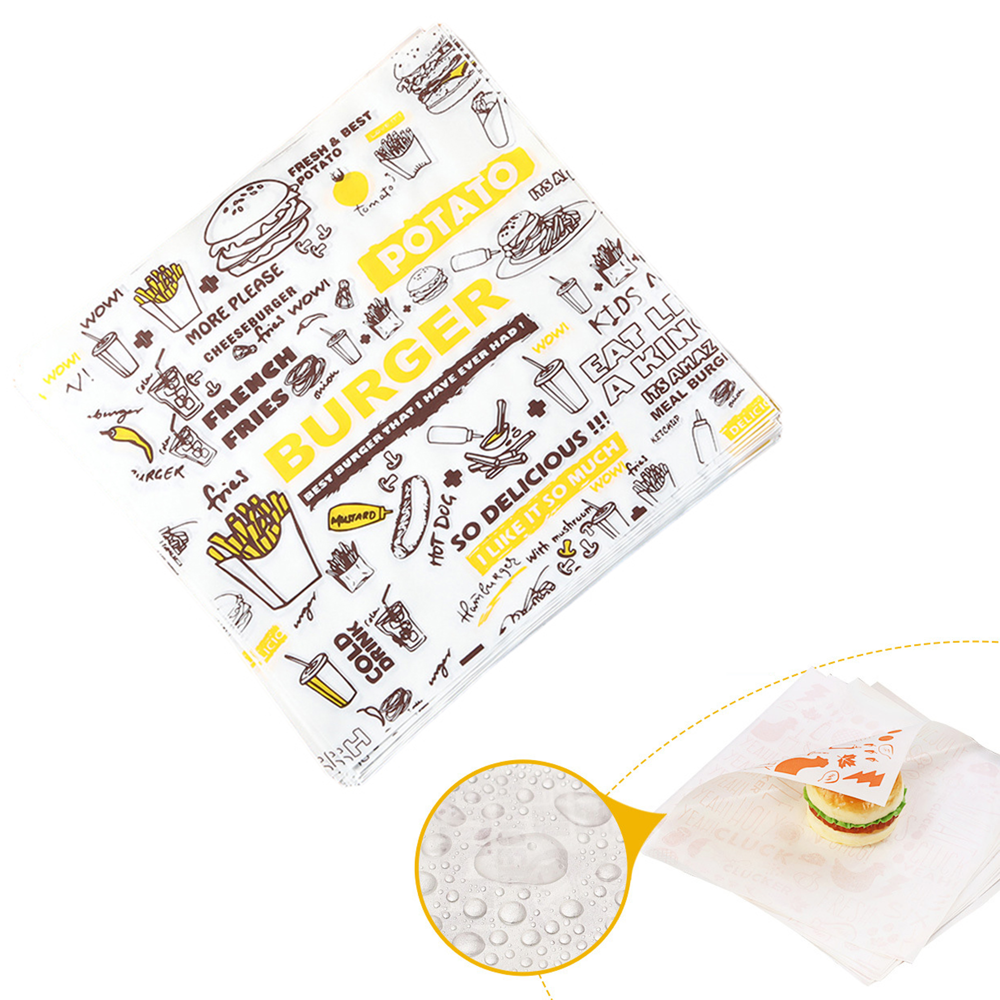 Custom Grease Resistant Food Wrappping Wax Paper 1