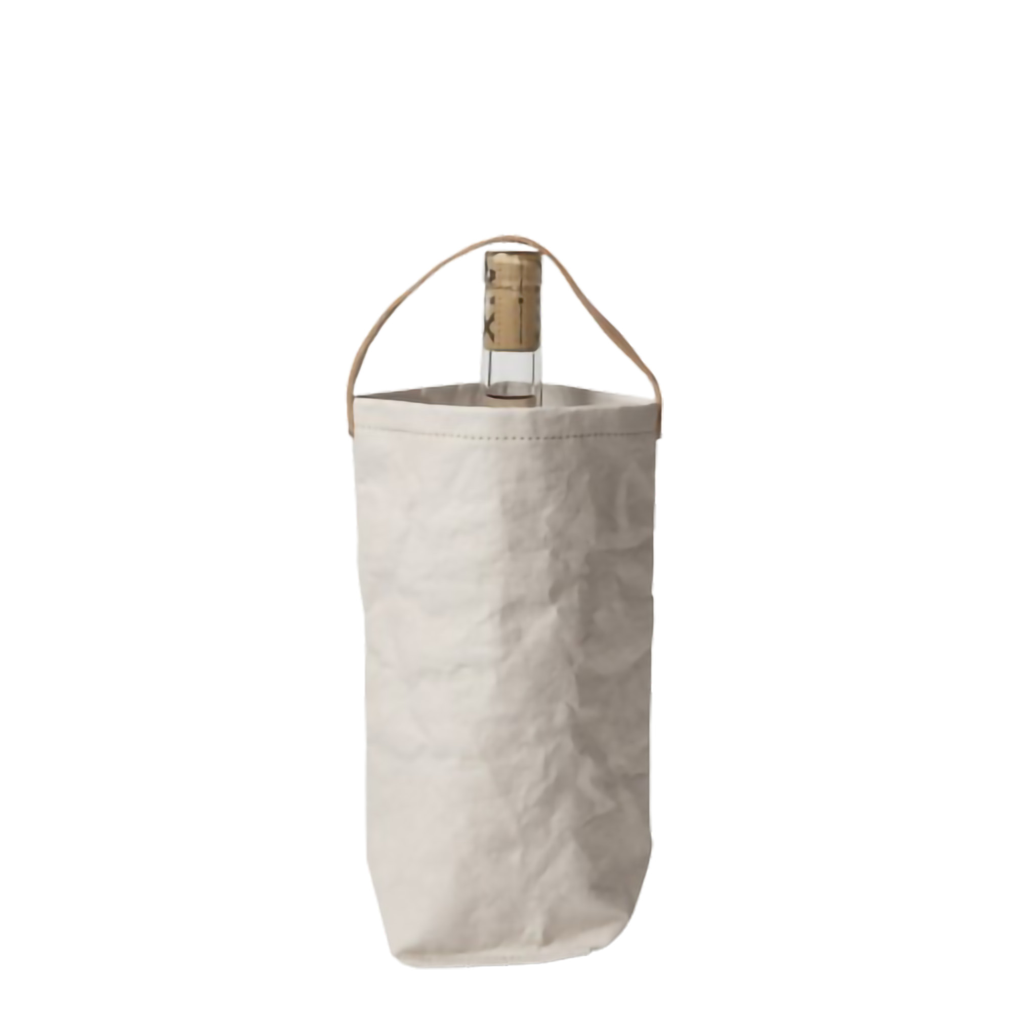 Washed Paper Connoisseur Single Bottle Wine Tote Bag 10